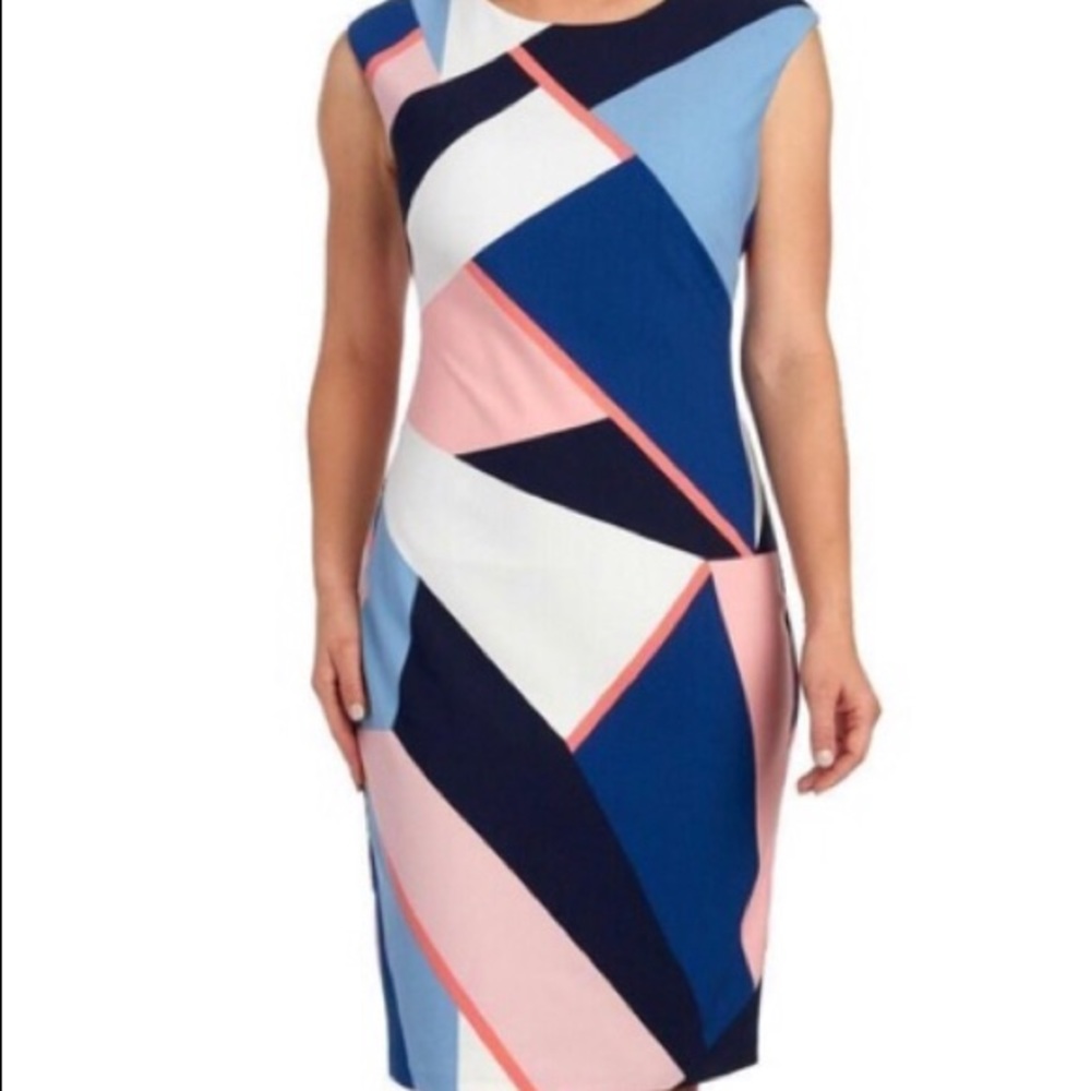 Vince Camuto Geometric Print Sheath Dress